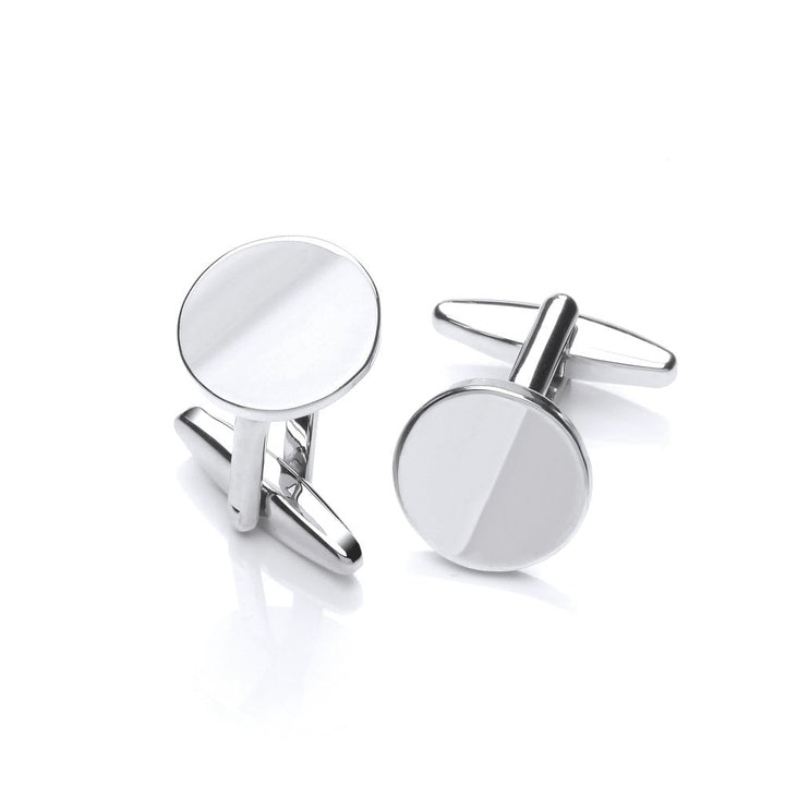 Rhodium plated brass cufflinks