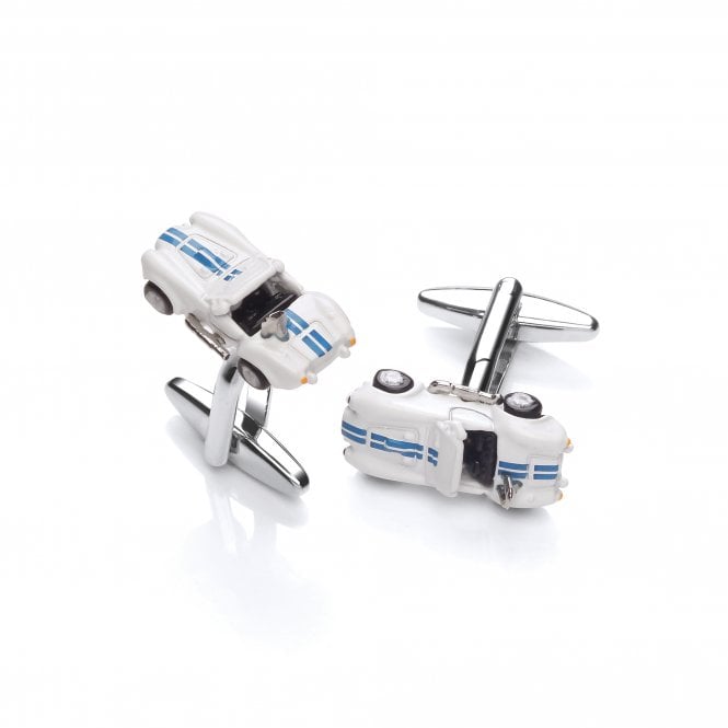 Rhodium Plated Sports Car Cufflinks