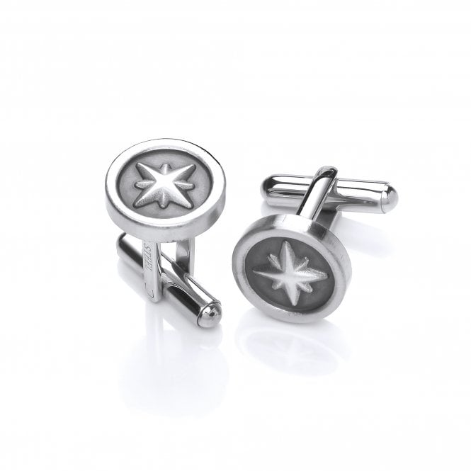 Stainless Steel Compass Rose Cufflinks