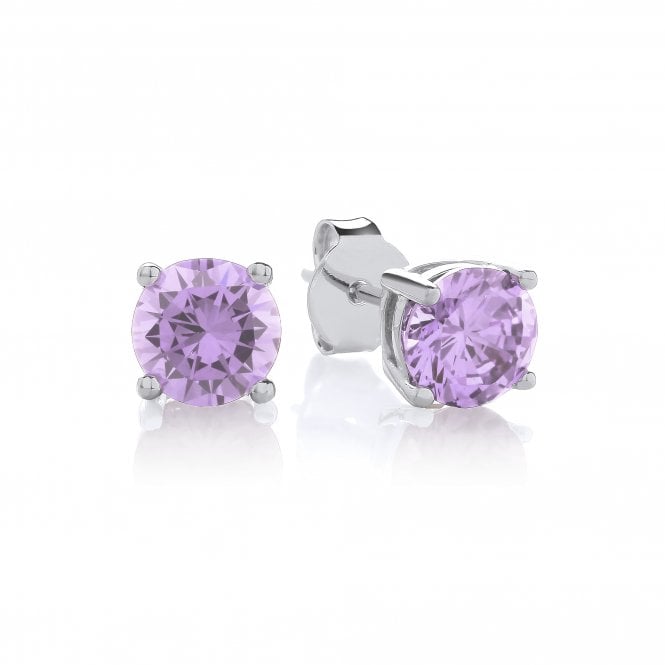 Sterling Silver Amethyst 6mm Stud Earrings February Birthstone