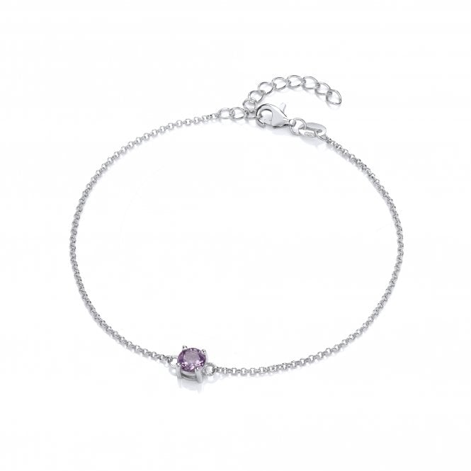Sterling Silver Amethyst Bracelet February Birthstone