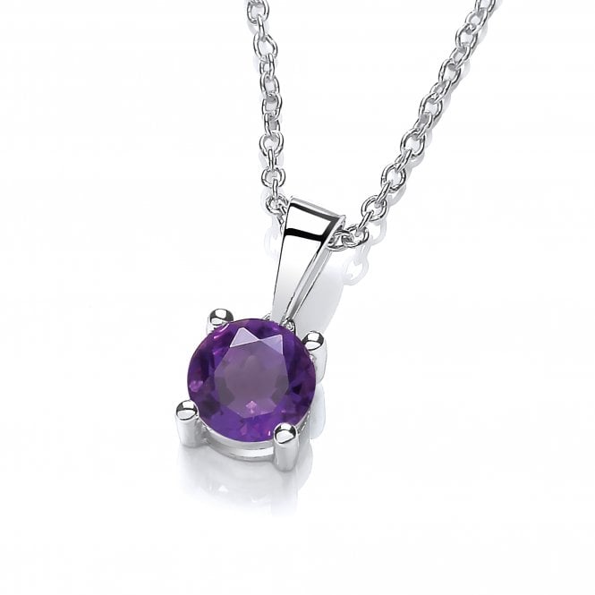 Sterling Silver Amethyst Necklace February Birthstone