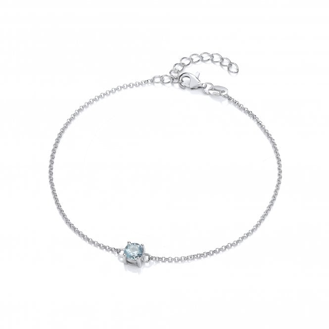 Sterling Silver Blue Topaz Bracelet November Birthstone