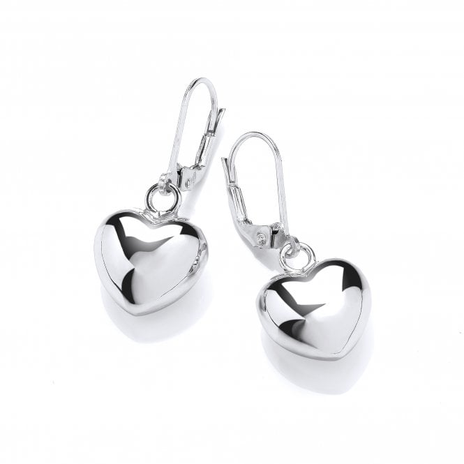 Sterling Silver Bubbly Heart Drop Earrings