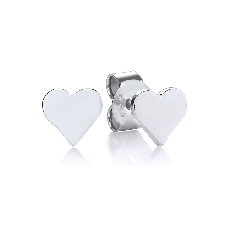 Sterling Silver Classic Heart Stud Earrings
