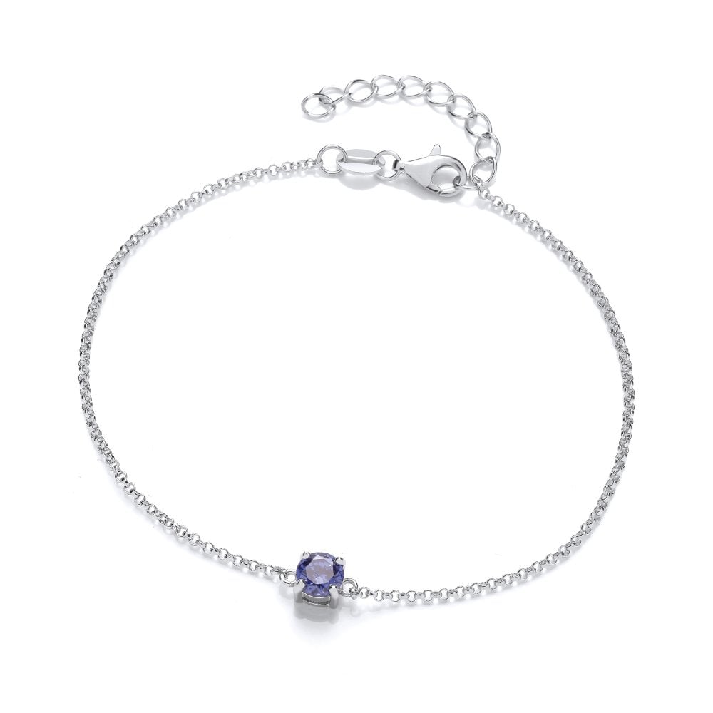 Tanzanite Platinum over 925 Sterling Silver Bracelet - 7 1/4