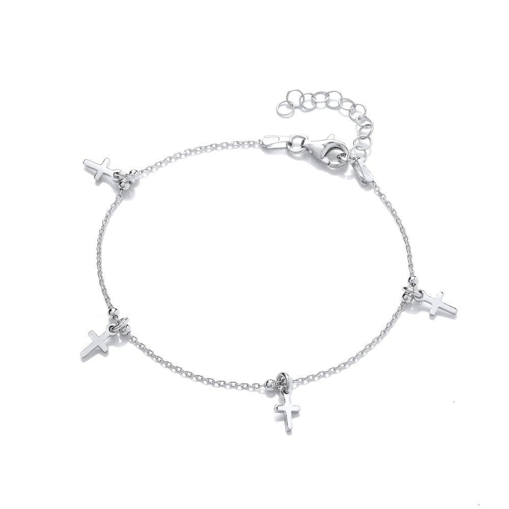 Sterling Silver Cross Charm Bracelet