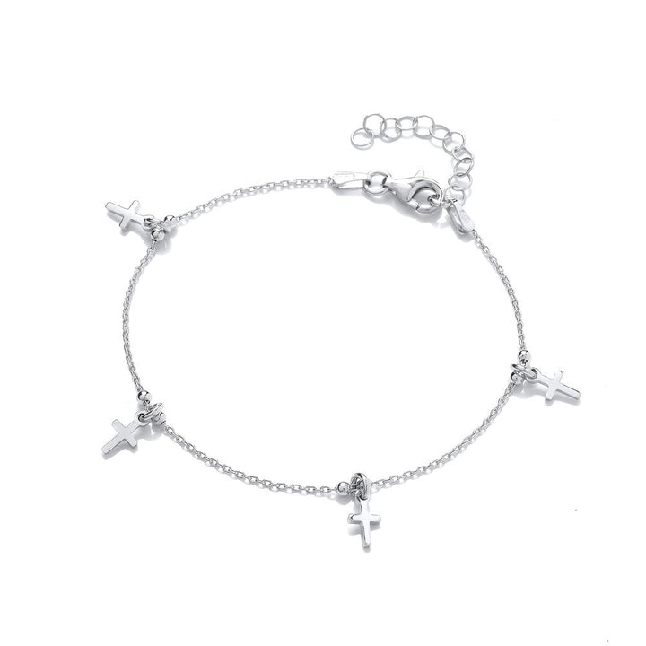 Sterling Silver Cross Charm Bracelet