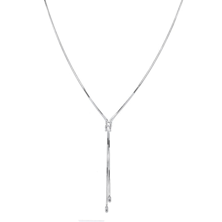 Sterling Silver Crossed Y-Shaped Necklace