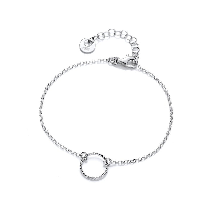 Sterling Silver Diamond Cut Circle Bracelet