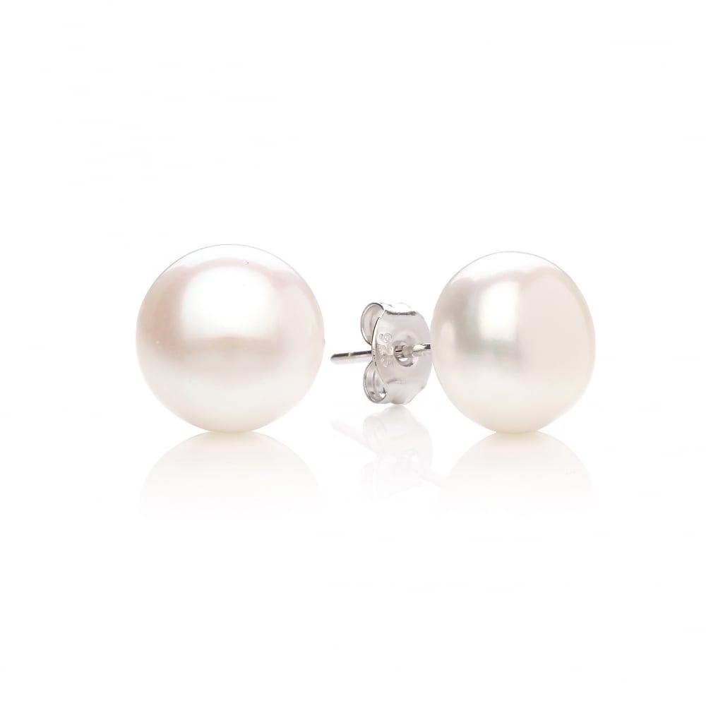 Sterling Silver & Freshwater Pearl 10mm Stud Earrings