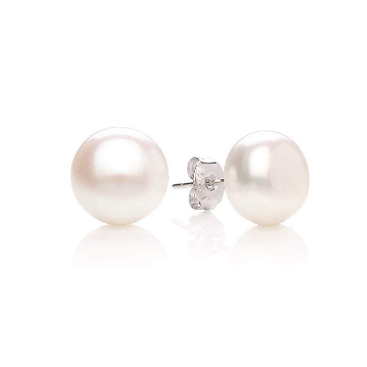 Sterling Silver & Freshwater Pearl 10mm Stud Earrings