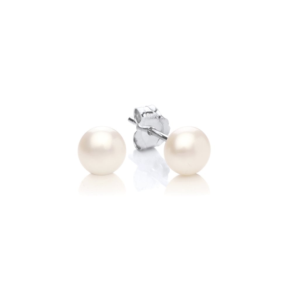 Sterling Silver & Freshwater Pearl 5mm Stud Earrings