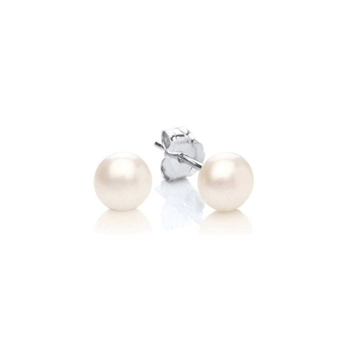Sterling Silver & Freshwater Pearl 5mm Stud Earrings