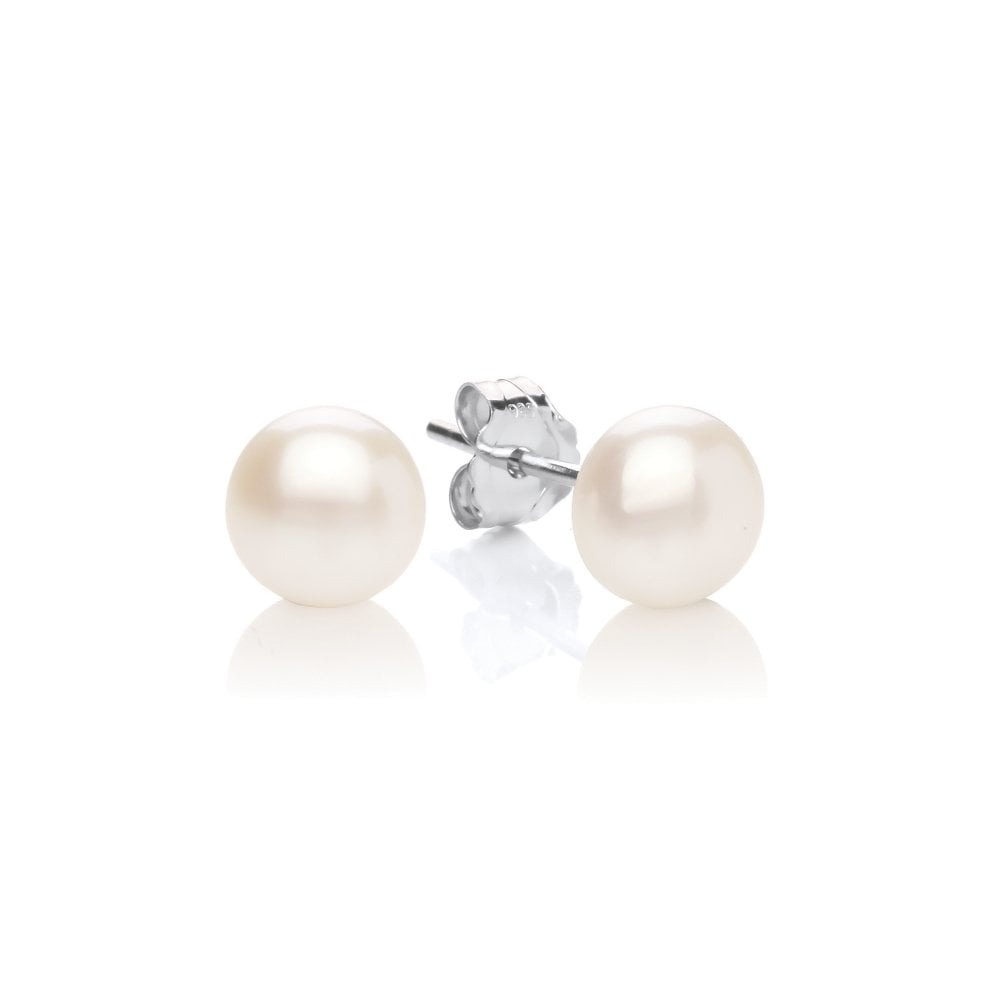 Sterling Silver & Freshwater Pearl 6mm Stud Earrings