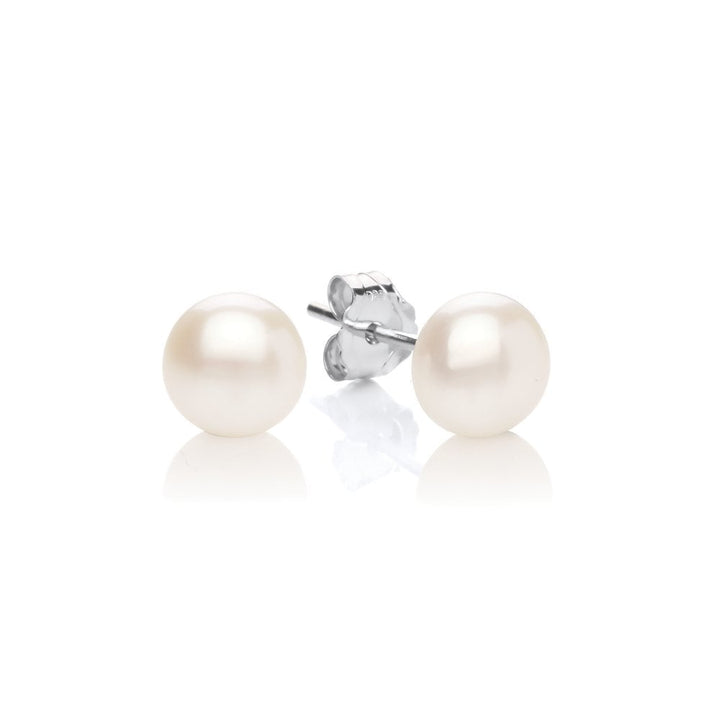 Sterling Silver & Freshwater Pearl 6mm Stud Earrings