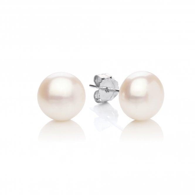 Sterling Silver & Freshwater Pearl 8mm Stud Earrings
