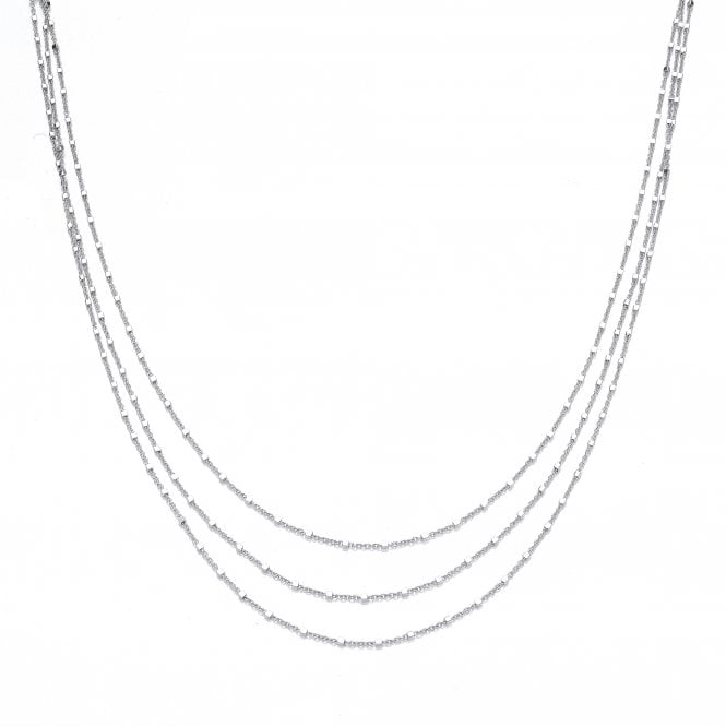 Sterling Silver Layered Beaded Chain Necklace