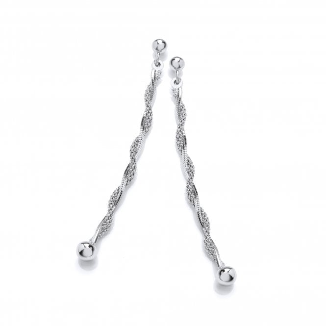 Sterling Silver Long Twisted Chain Drop Earrings – David Deyong