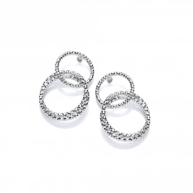 Sterling Silver Mini Circles Drop Earrings