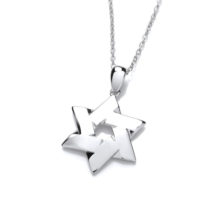 Sterling Silver Modern Star of David Necklace