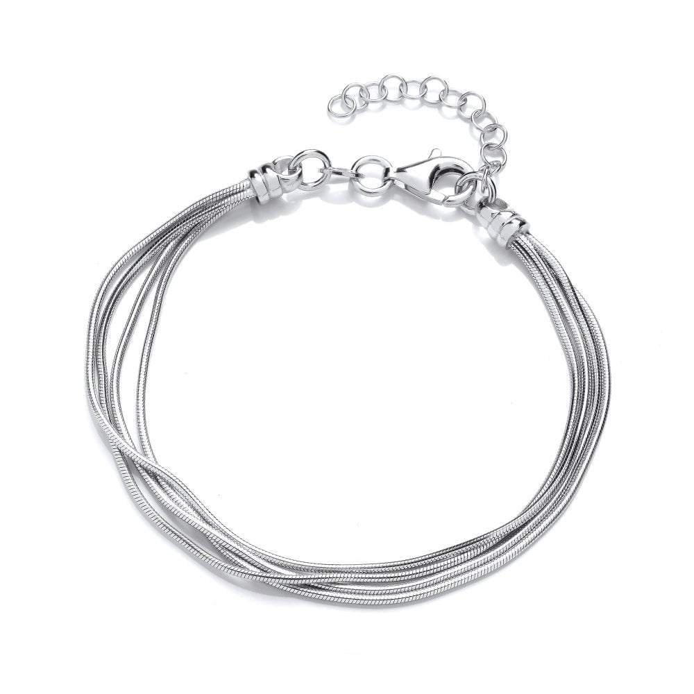Sterling Silver Multi-Strand Round Snake Chain Bracelet – David Deyong
