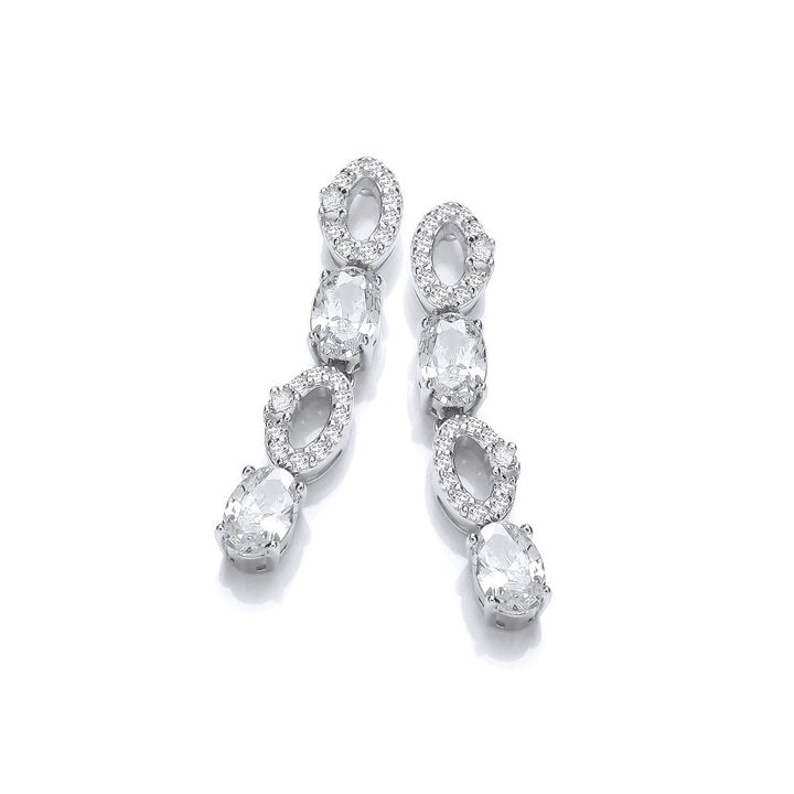 Sterling Silver Oval Link Drop Earrings