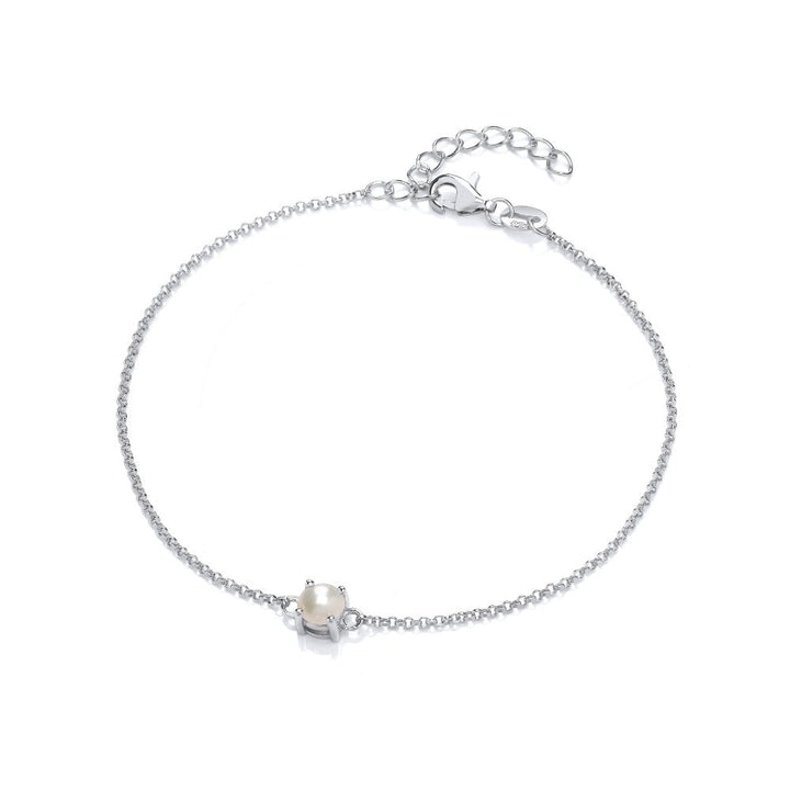 Sterling Silver Pearl Bracelet June Birthstone