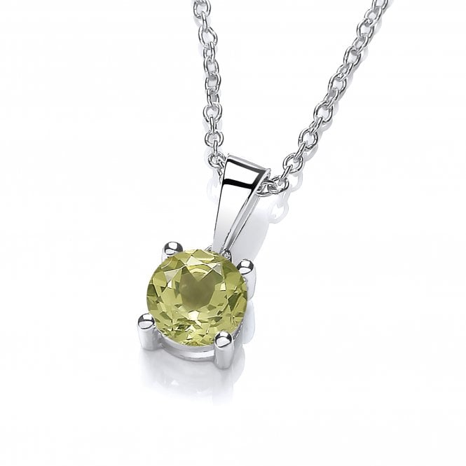 Sterling Silver Peridot Necklace August Birthstone