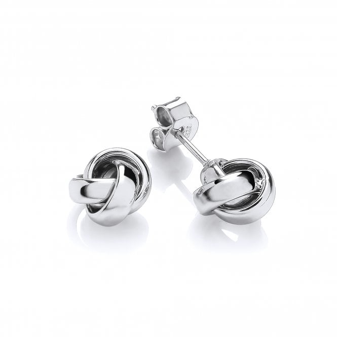 Sterling Silver Polished Knot Stud Earrings