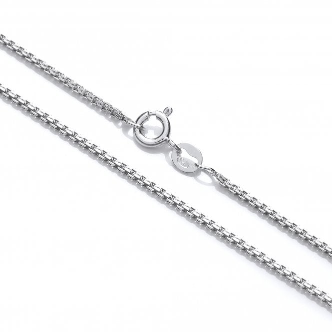 Sterling Silver Rhodium Plated 1.5mm Box Chain Necklace
