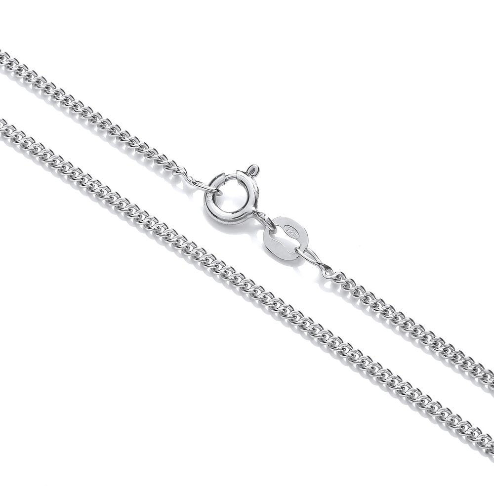 Sterling Silver Rhodium Plated 2mm Curb Chain