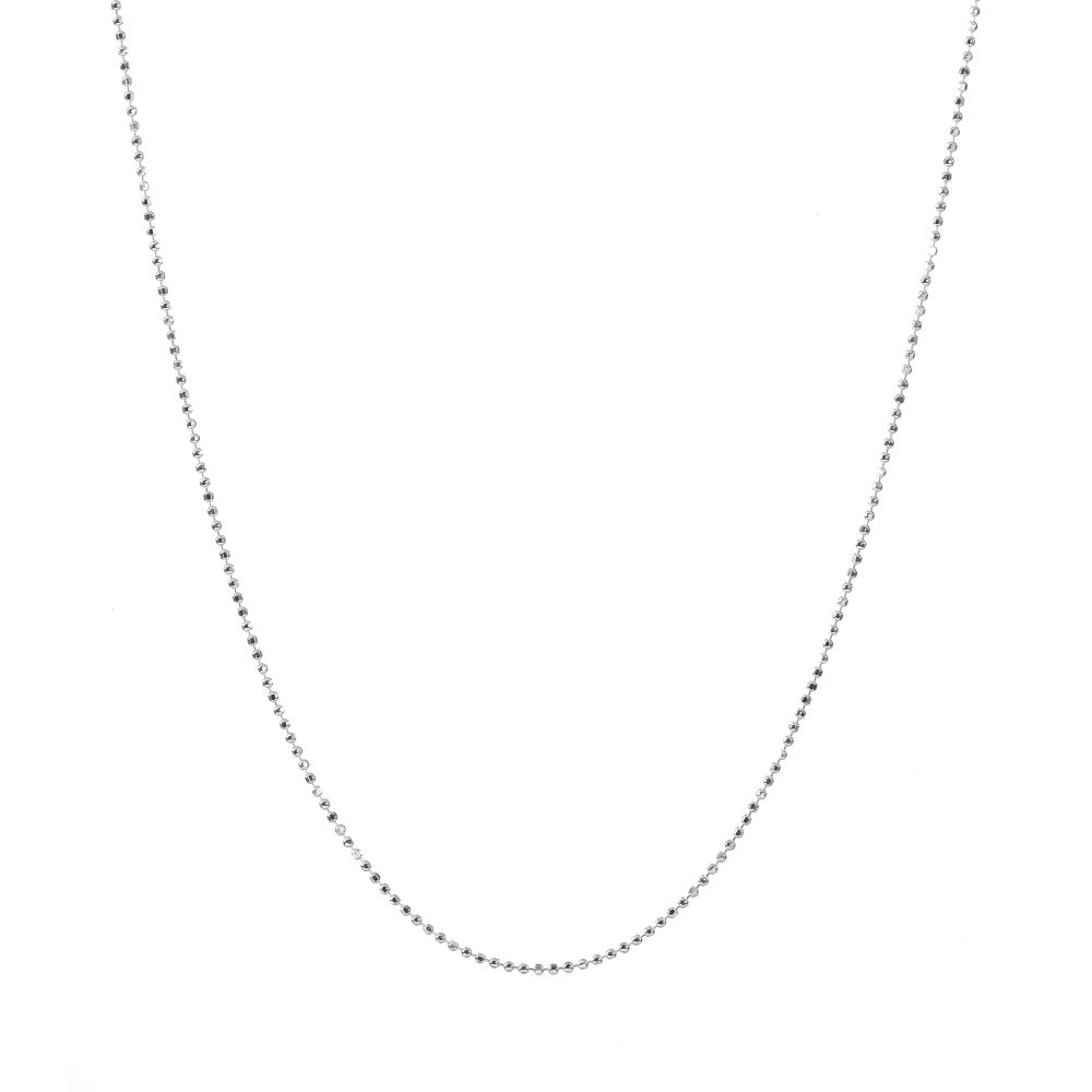 Sterling Silver Rhodium Plated Diamond Cut Ball Chain