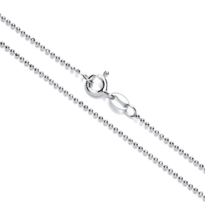 Sterling Silver Rhodium Plated Diamond Cut Ball Chain