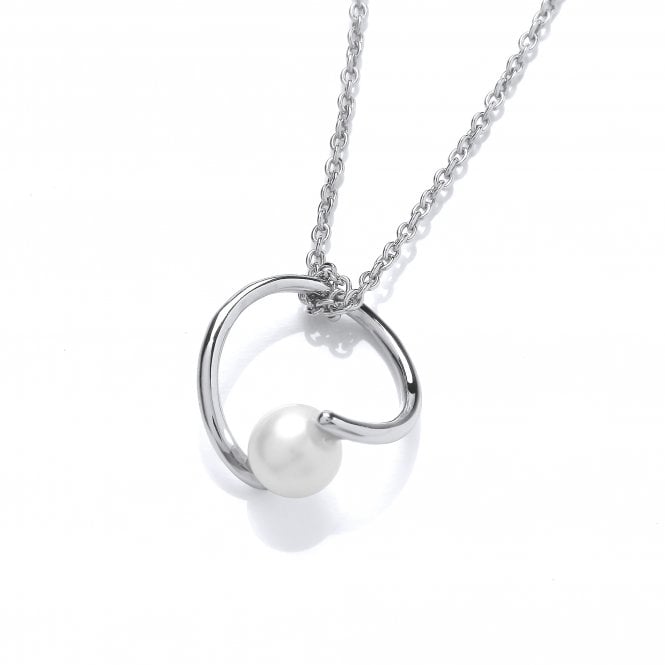 Sterling Silver Round Shaped Pearl Necklace
