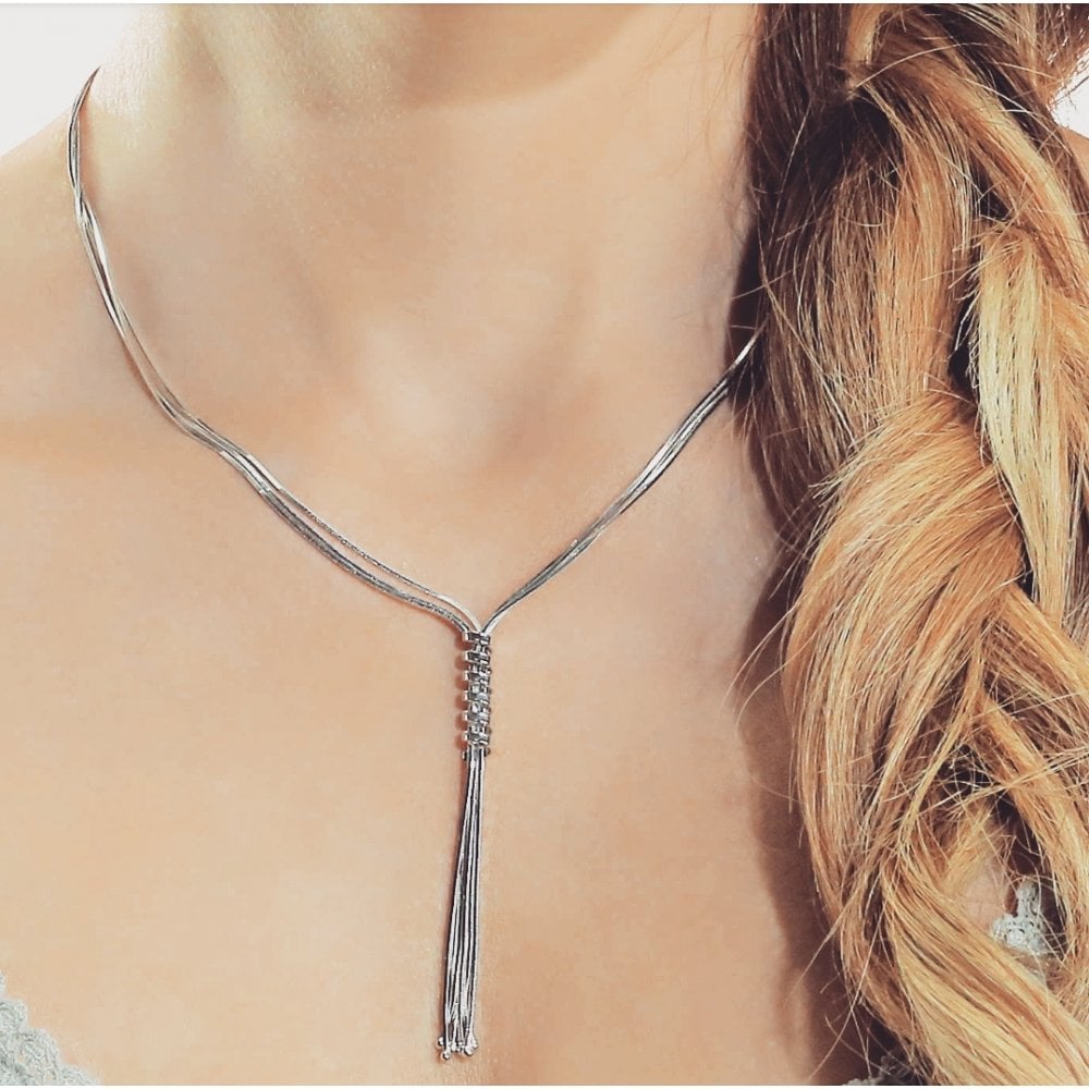 Sterling Silver Snake Chain Spring Necklace