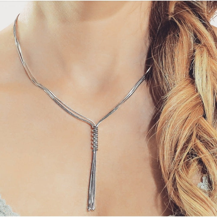 Sterling Silver Snake Chain Spring Necklace