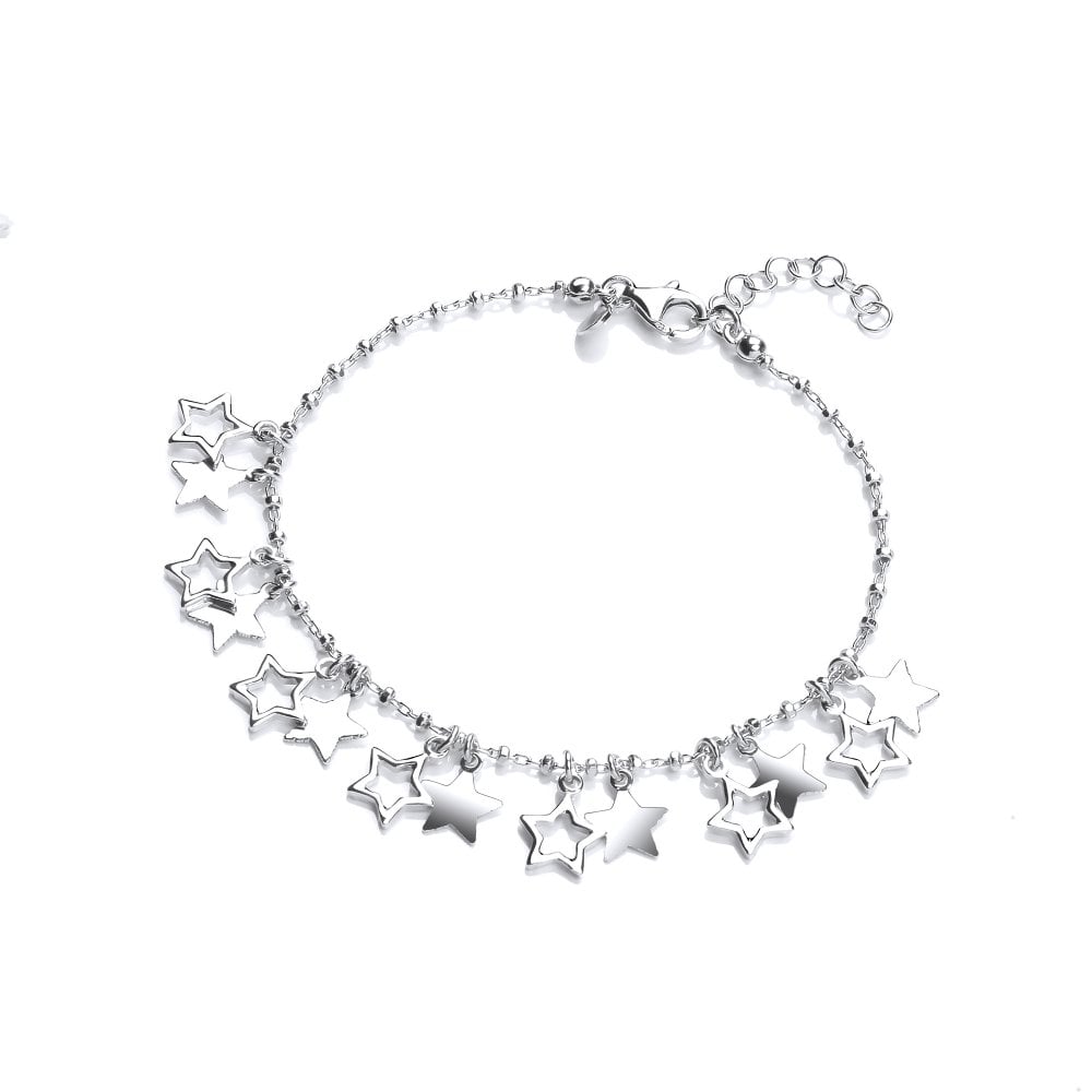 Sterling Silver Stars Charm Bracelet