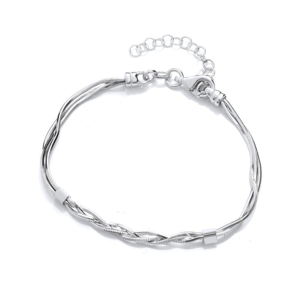 Sterling Silver Twisted Snake Chain Bracelet