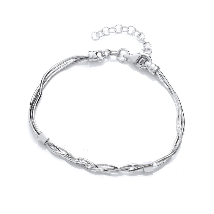 Sterling Silver Twisted Snake Chain Bracelet