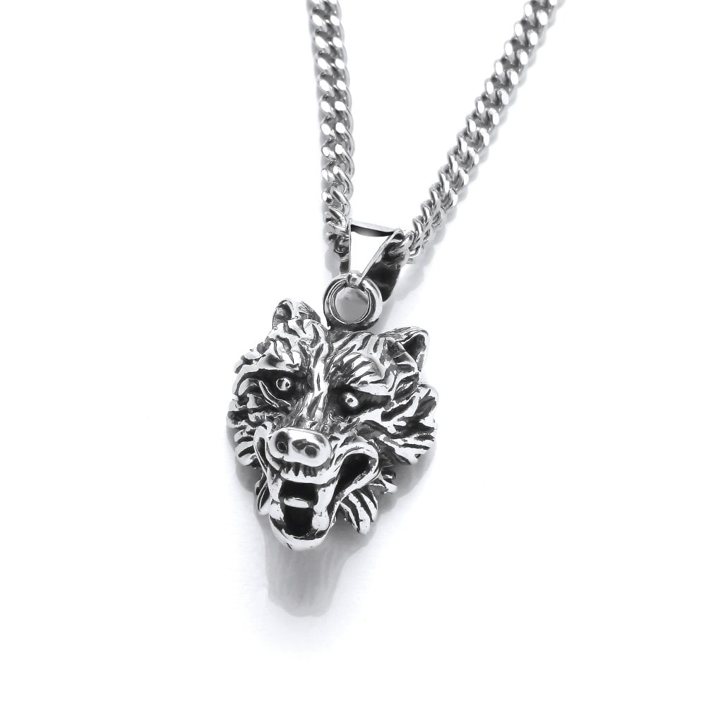 Sterling Silver Wolf Pendant & Chain