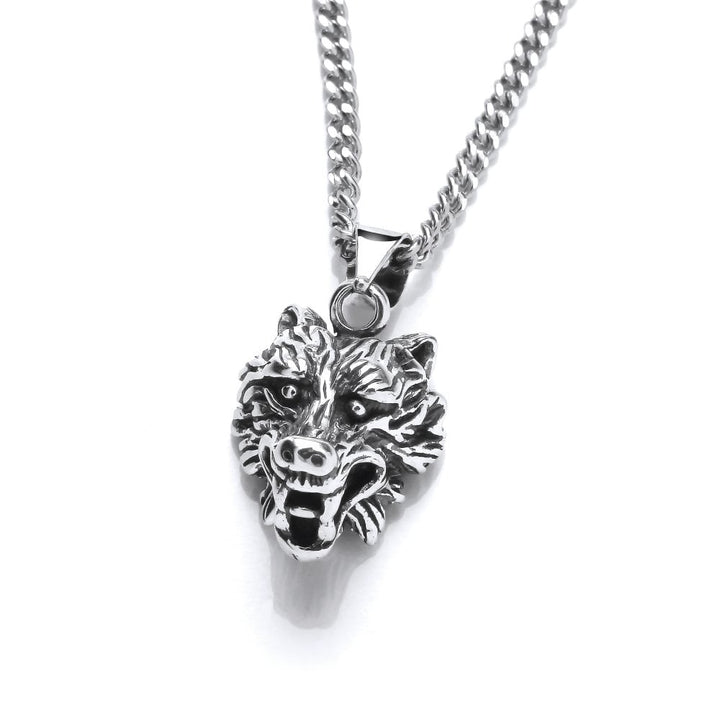 Sterling Silver Wolf Pendant & Chain