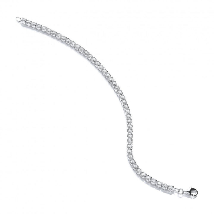 Sterling Silver 3mm Long Tennis Bracelet Created with Swarovski Zirconia