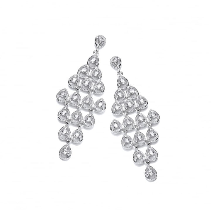 Sterling Silver Chandelier Drop Earrings Created with Swarovski Zirconia