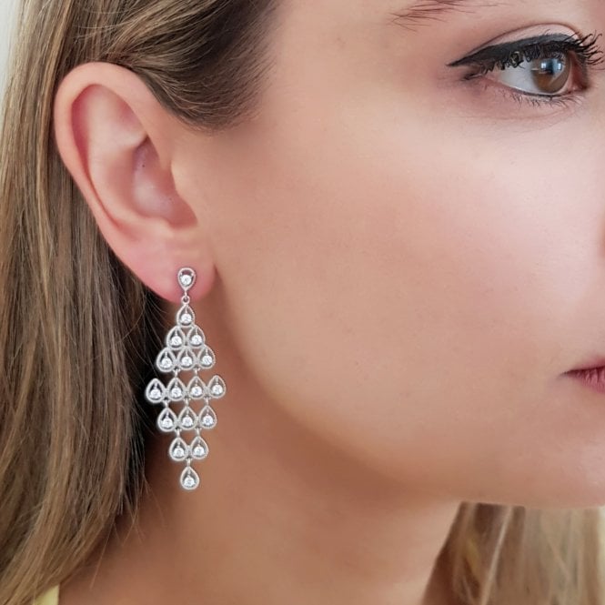 Sterling Silver Chandelier Drop Earrings Created with Swarovski Zirconia