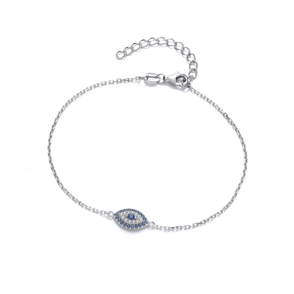 Sterling Silver Dainty Evil Eye Bracelet