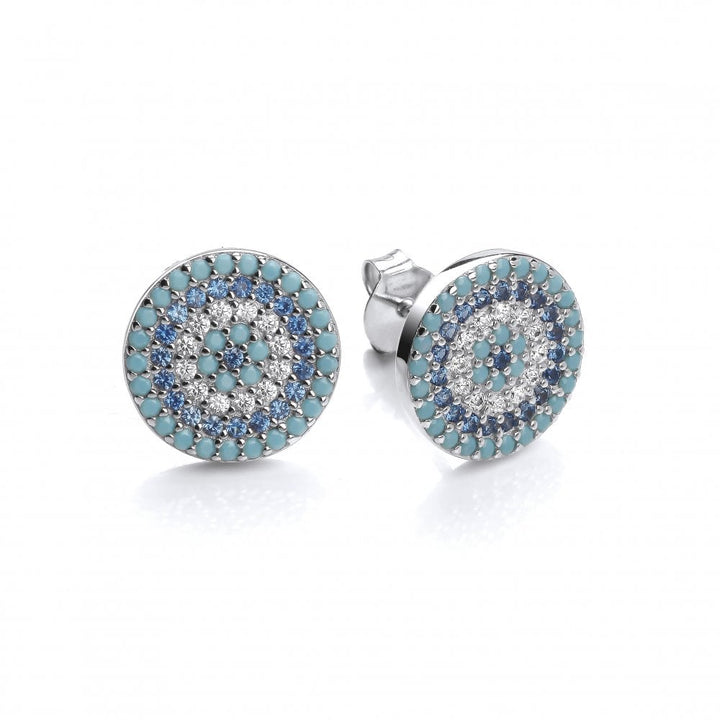 Sterling Silver Evil Eye Stud Earrings