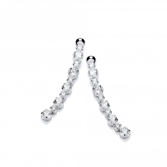 Sterling Silver Fine Drop Earrings Created with Swarovski Zirconia