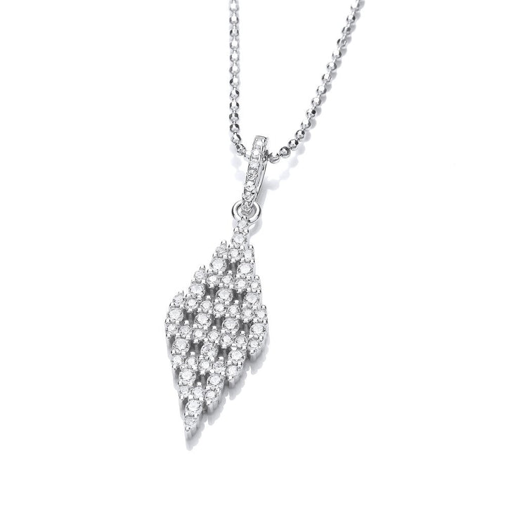 Sterling Silver Geometric Pendant & Chain Created with Swarovski Zirconia
