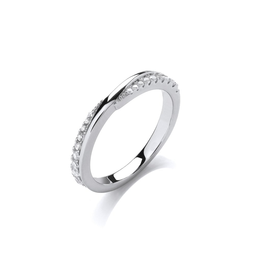 Sterling Silver Half Eternity Twist Ring